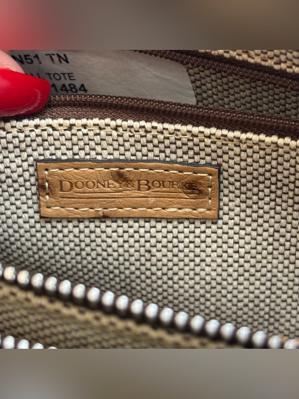 Vintage Dooney & Bourke Ostrich Embossed Leather Satchel Tan w/ Duck Charm - Picture 11 of 14